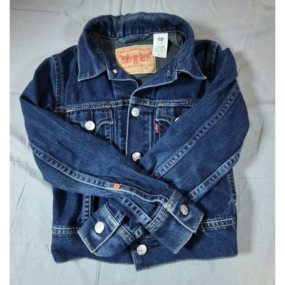 Vtg Y2K Levi's Type 1 Denim Trucker Jacket Womens Size XS Button Front 1Q 2003